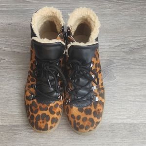 Cute animal print sneaker boots